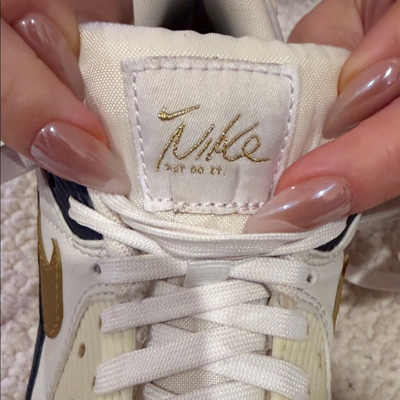 Women’s Nike Air White, Blue, and Tobacco Sneakers - Picture 4 of 9